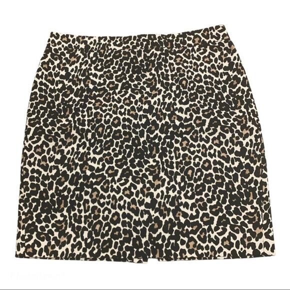J. Crew Leopard Print Pencil Skirt. Size 10P - Picture 1 of 7